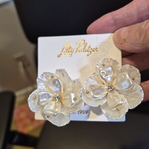 Lilly Pulitzer Cream Floral Earrings